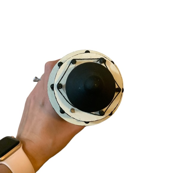 White & Black 12 inch Wooden Lighthouse Figurine - Picture 3 of 6